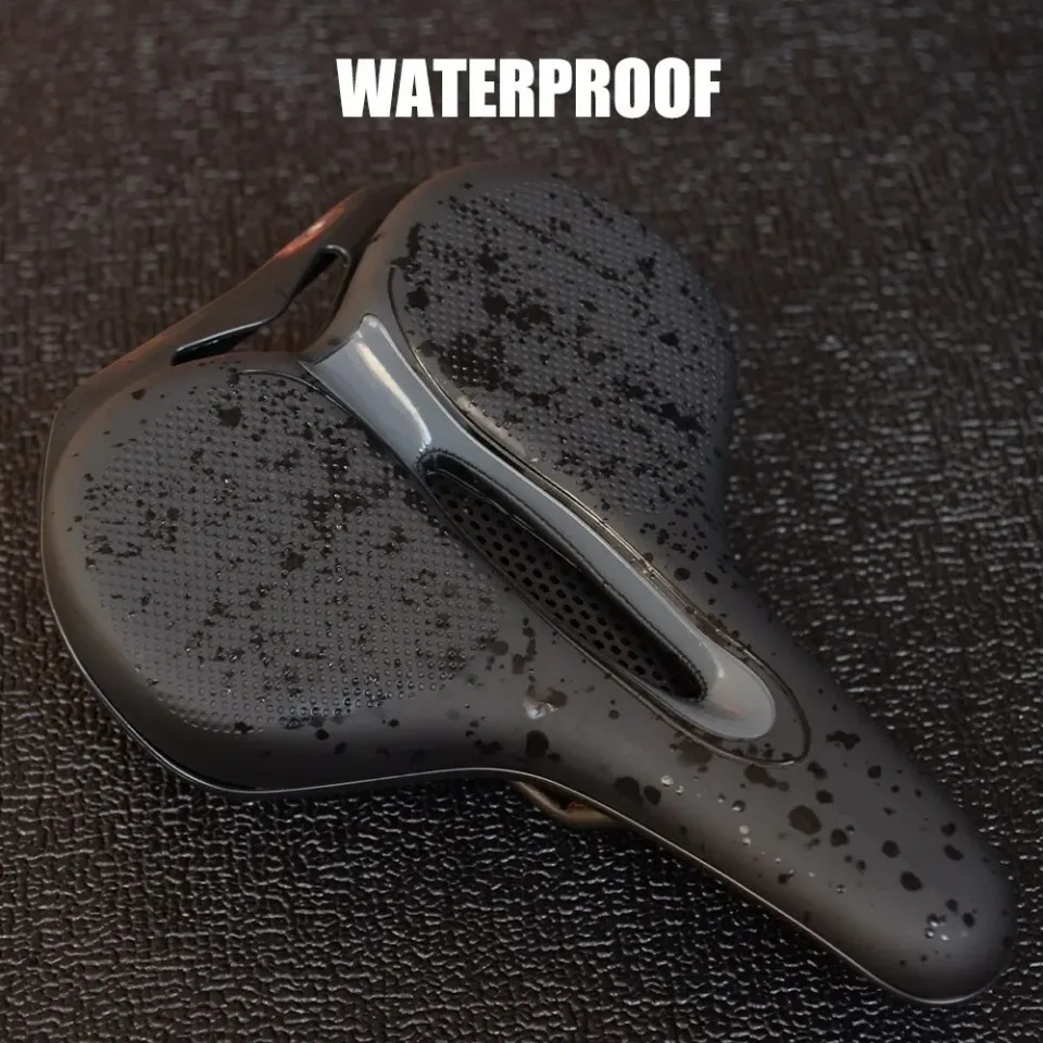 MTB Bike Saddle Breathable Big Butt Cushion Leather Surface Seat Mountain Bicycle Shock Absorbing Hollow Cushion image 6