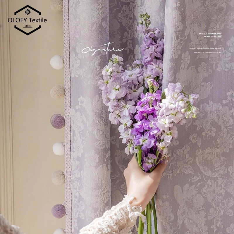 Luxury Chenille Jacquard Bedroom Curtains High End Light Blocking Vintage French Style Atmosphere Lace New Window Treatment Veil