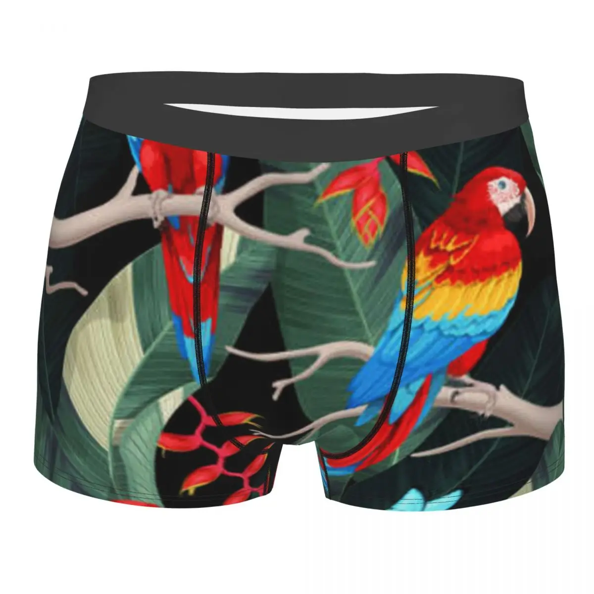 Men's Underwear Underpants Macaw And Trees Men Boxer Shorts Elastic Male Panties