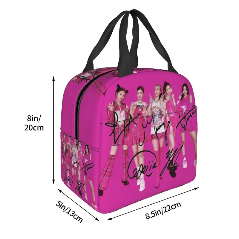 Kpop Group Itzys Korean Girls Singer Insulated Lunch Tote Bag for Women Resuable Thermal Cooler Bento Box Kids School Children