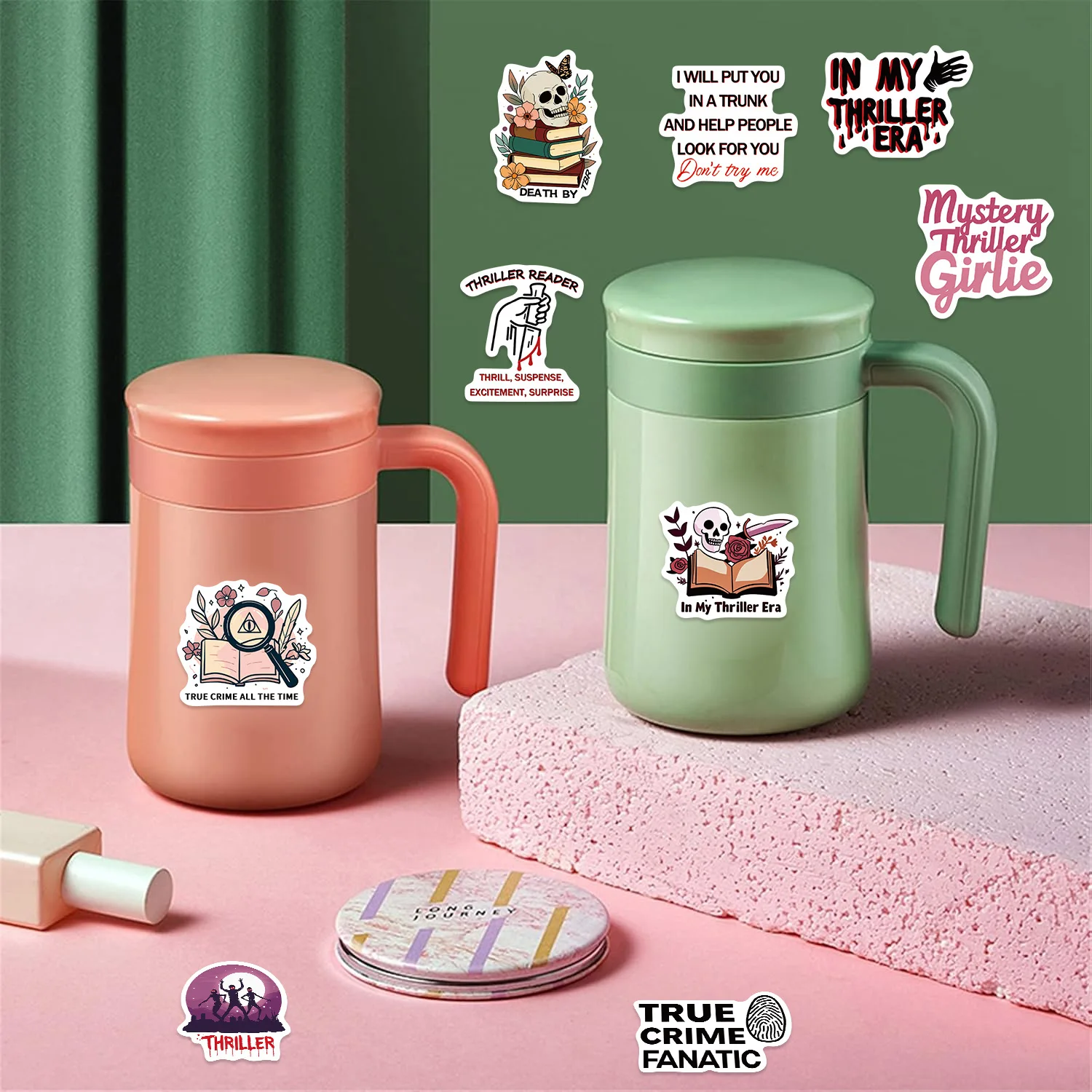 50PCS Thriller Buch Cartoon Aufkleber Lustige Kreativität Graffiti Dekoration DIY Spielzeug Kühlschrank Laptop Gitarre Fahrrad Skateboard Aufkleber