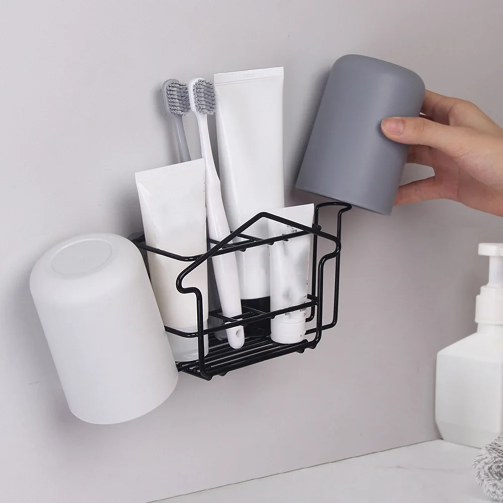 

Iron Toothbrush Holder Wall Mounted Storage Rack Shampoo St Home Supplies Bathroom Kids Electronic Hanging Shelf Decorative