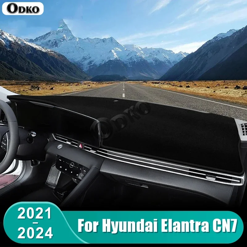 For Hyundai Elantra CN7 2021 2022 2023 2024 Car Dashboard Mat Sun Shade Instrument Desk Non-slip Cover Accessories