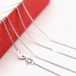Solid 925 Sterling Silver Women's Necklace Side Chain 1.0mm Fashion Twisted Italy Handmade Basic Neck Chain Simple Jewelry