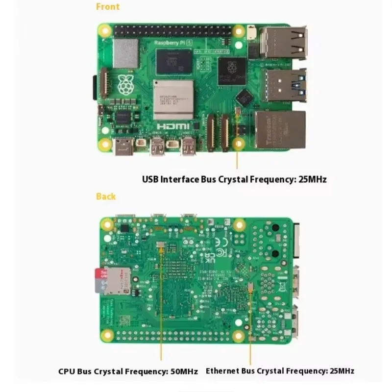 VoFSLHY Raspberry Pi 4B/5 Upgraded OCXO Ultra-low Phase Noise Constant Temperature Crystal Oscillator PLL Clock Board