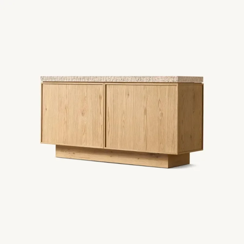 Mobili per organizer da cucina moderni, posate in legno, armadietto a buffet con doppia anta