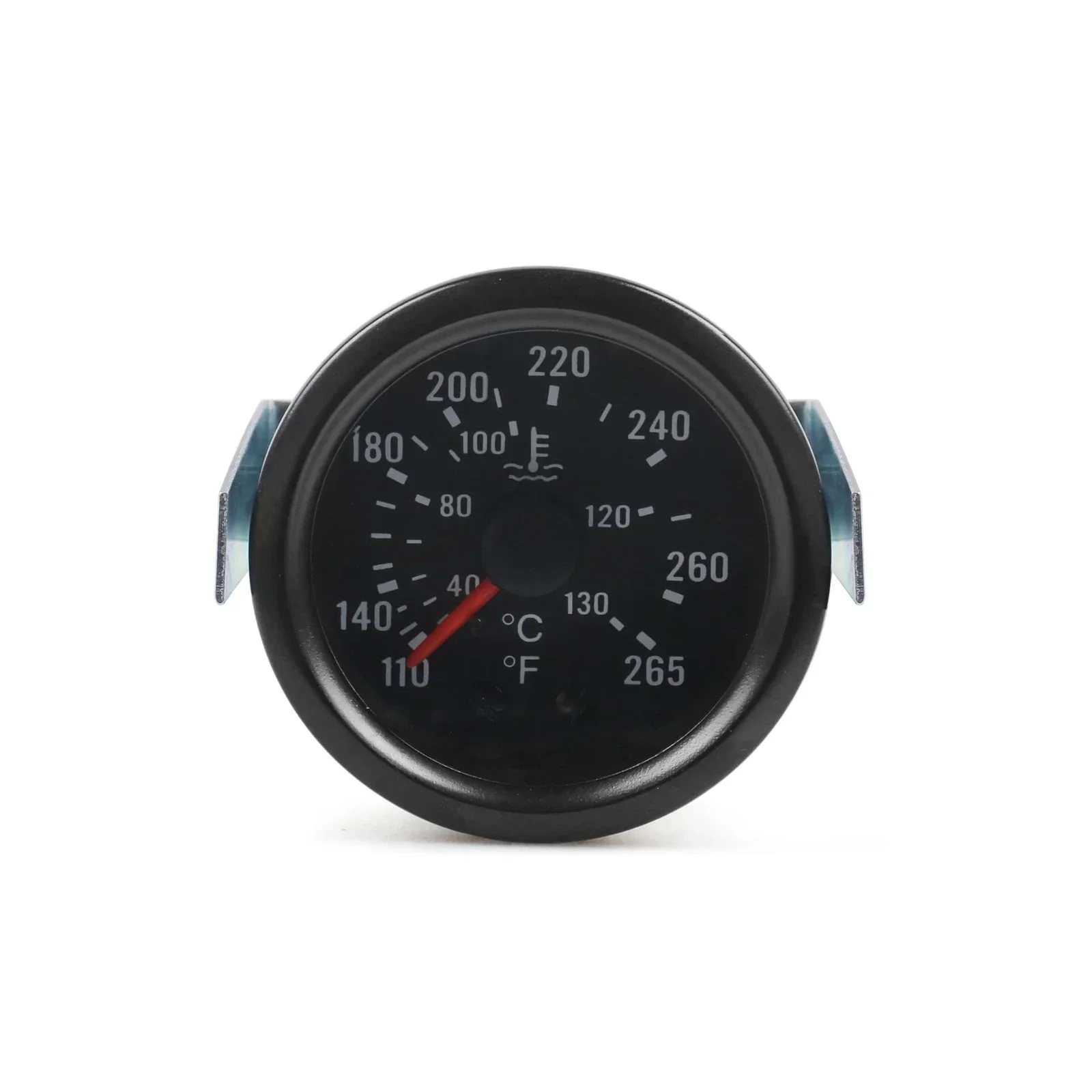 High Quality Durable 2'' 52mm Metal Chrome Pointer Water Temp Temperature Gauge Mechanical For Most 12V Vehicles Black FPR-1029A