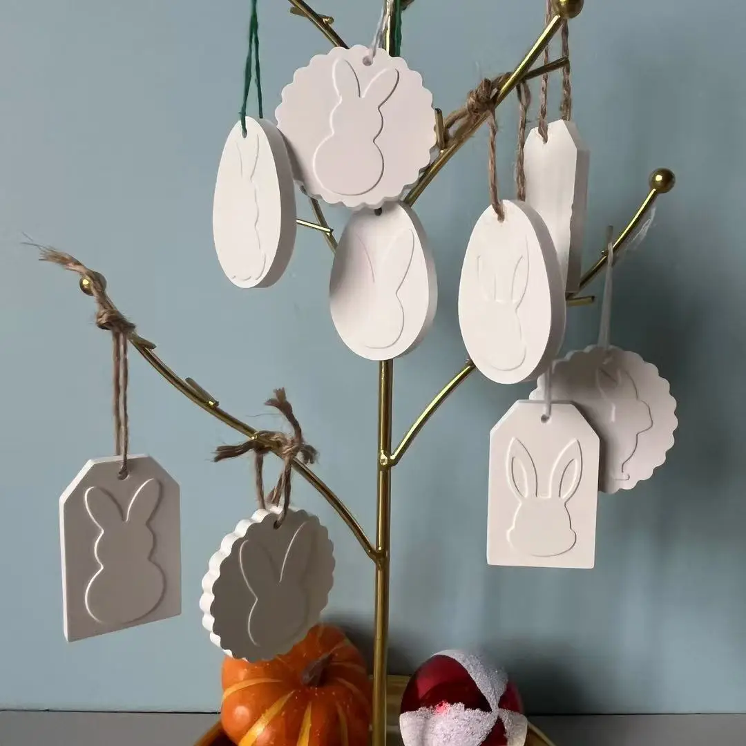 

Форма для пасхальной серии, кружевное яйцо, подвеска в виде кролика, силиконовая форма, брелок для ключей с кроликом, серия декоративных подвесных украшений, гипсовые формы
