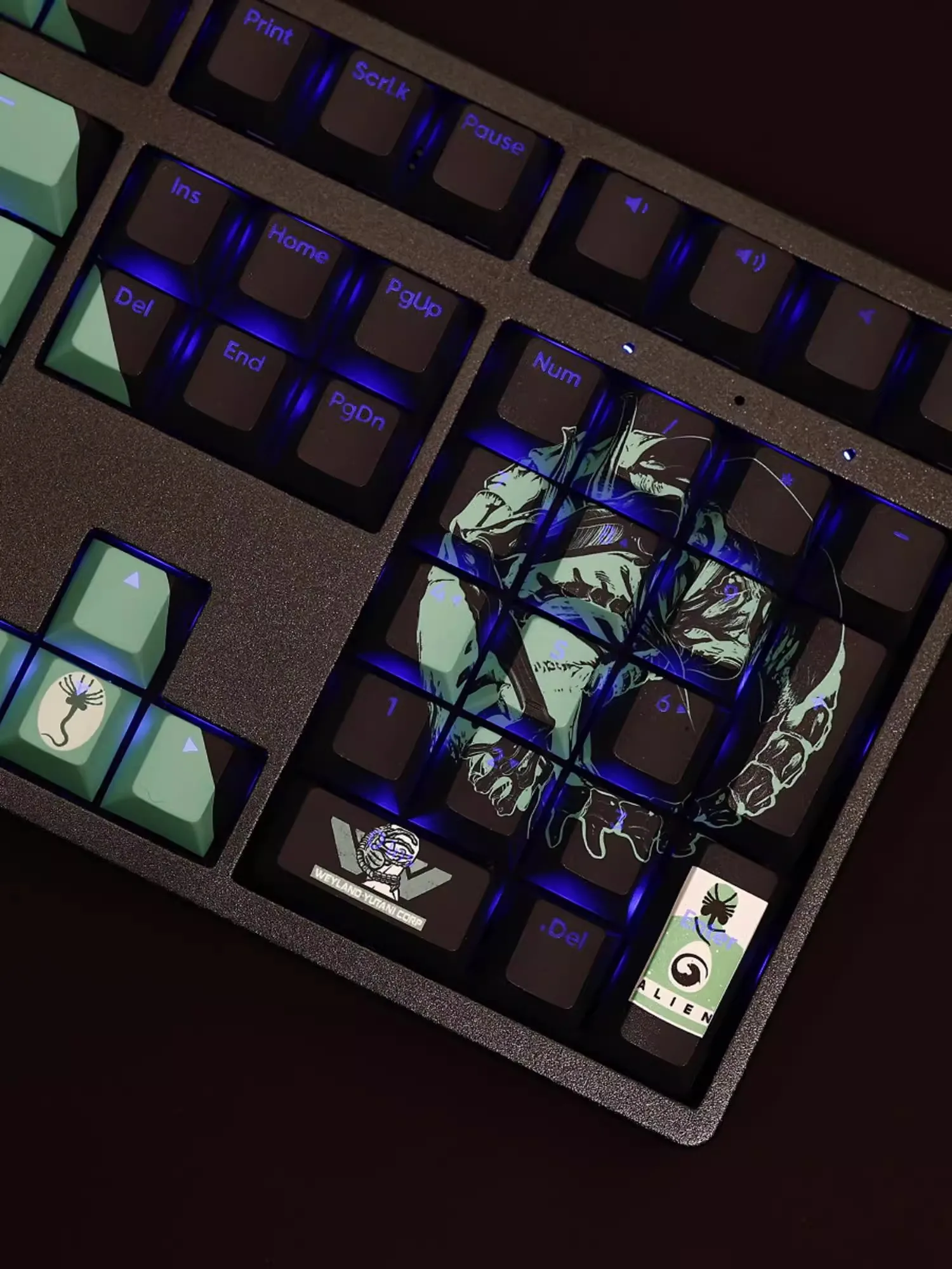 108 Keys/set Xenomorph Keycap PBT Backlit Keycaps Cartoon Anime Gaming Key Caps For ANSI 61 87 104 108 Keyboard