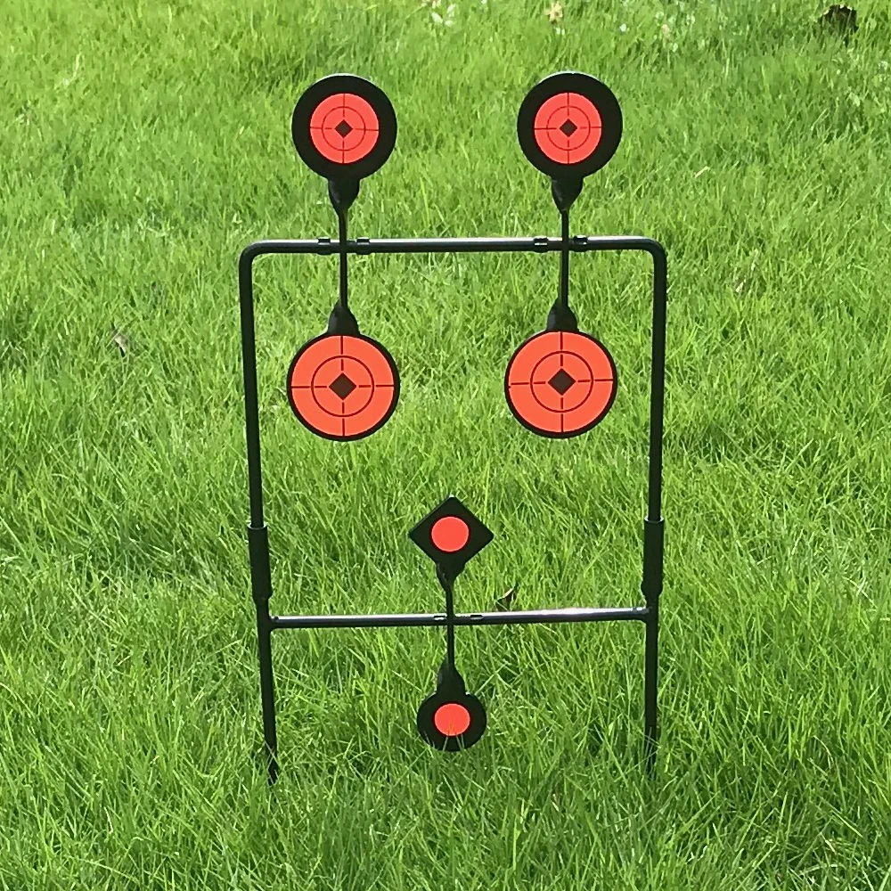 Air Rifle 6 Plates Steel Target With Orange Stickers