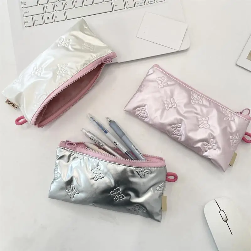 Bows Coin Simple Change Purse Wallet Change Bag Pencil Case Quilted Coin Purse for Woman and Girls 20CA