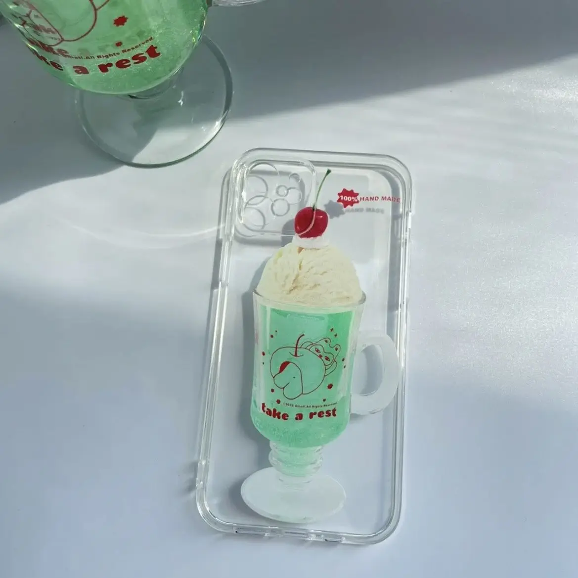 Cute Drink Ice Cream Phone Case for IPhone 14 11 12 13 Pro Max Korea ISN Transparent Phone Case for IPhone XR XS MAX 7 8Plus