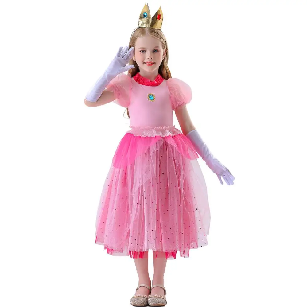 

Princess Dress for Girls Pink Halloween Costume Children's Clothing Traditional Chinese Costume Stage Performance Outfit