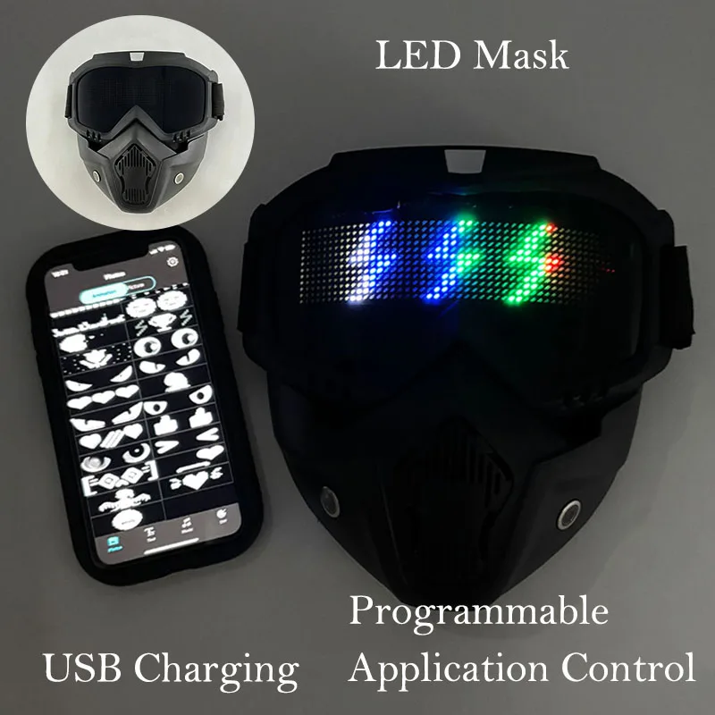LED Bluetooth-bril Halloween Kerst Disco Bar Neon Accessoires Futuristische lichtgevende bril Bluetooth Diy LED-bril