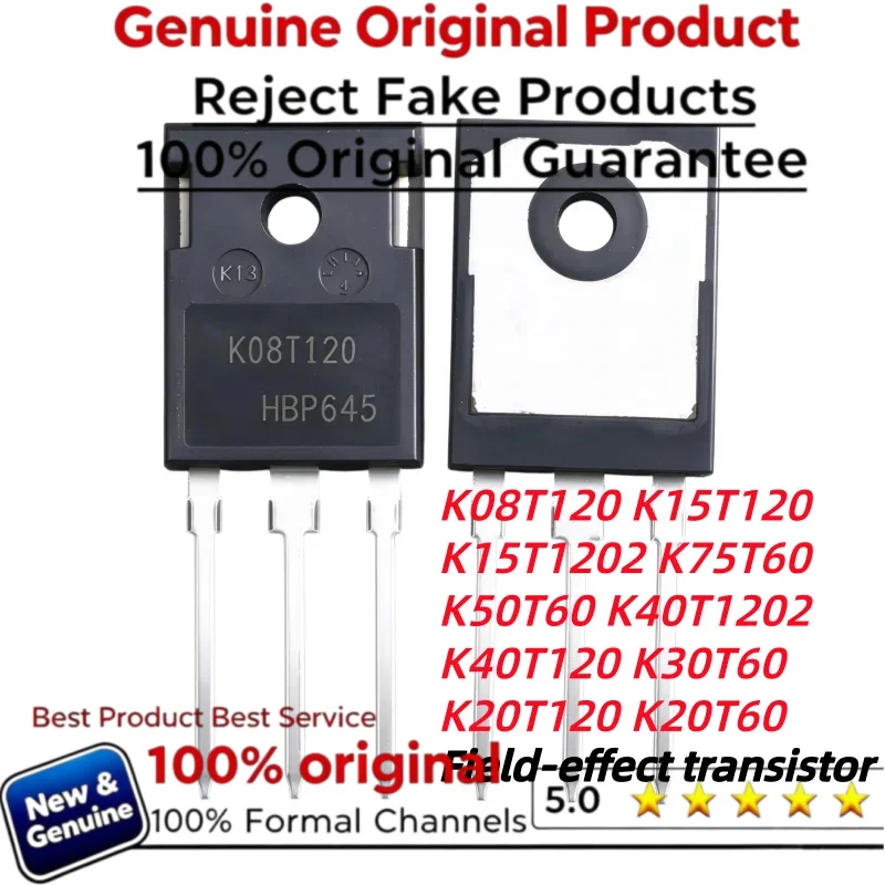 5Pcs K08T120 K15T120 K15T1202 K20T60 K20T120 K30T60 K40T120 K40T1202 K50T60 K75T60 IC Chip In Stock TO-247
