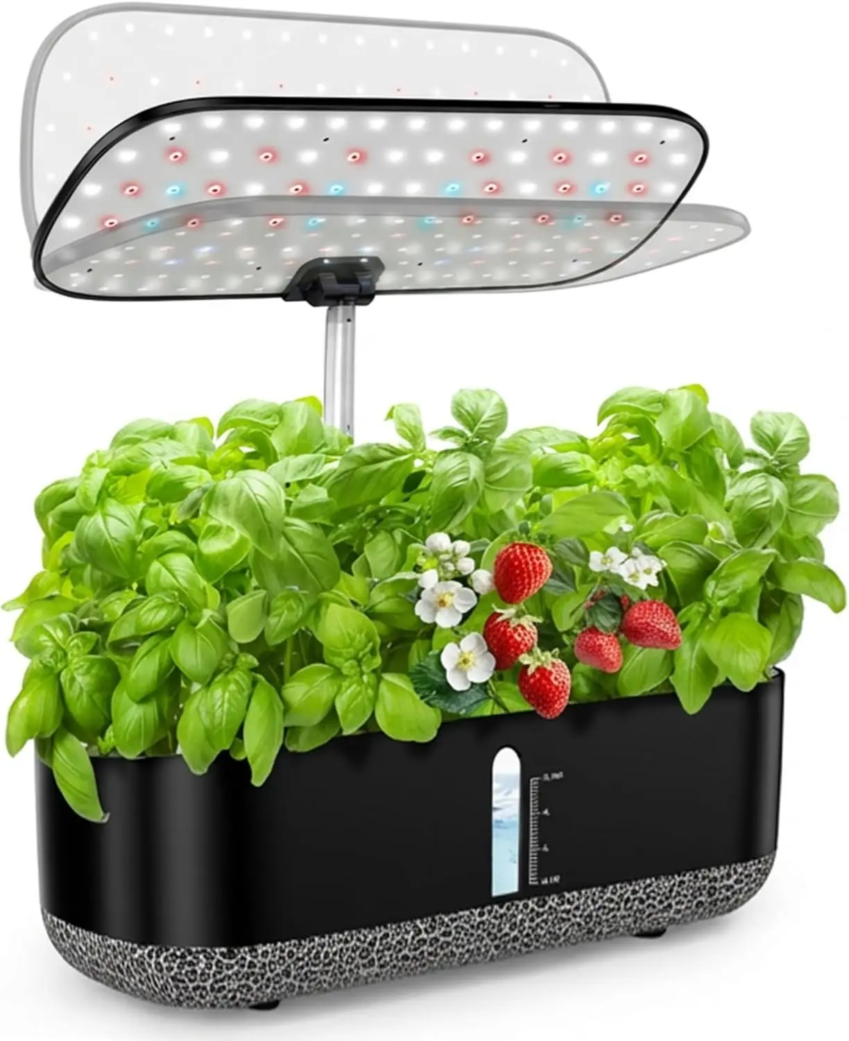 

Гидропонная система для выращивания растений с LED-подсветкой, 14 ячеек, для выращивания трав в помещении, полноспектральная вращающаяся панель, автоматический таймер, бак 5 л