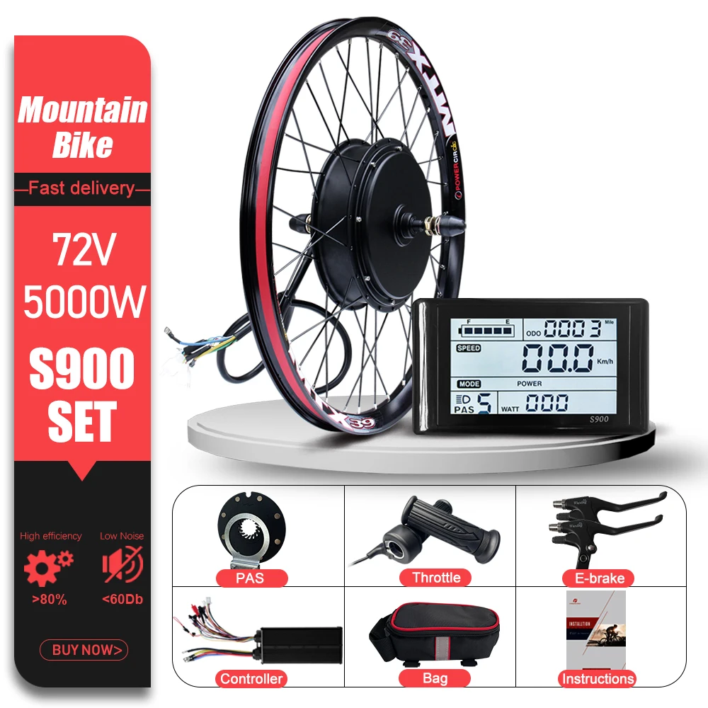 Ebike Conversie Kit 72V 5000W MTX39 Velg Achter Draaien Borstelloze Hub Motor Wiel Dropout 150mm Voor elektrische Fiets ﻿ Conversiekit
