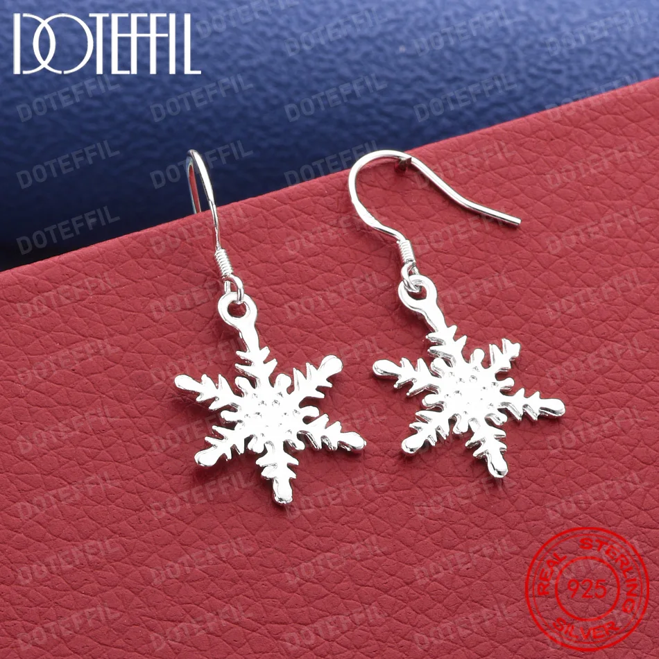 Exquisite 925 Silver Snowflake Earrings – Stylish Wedding Accessories & Party Gifts for Women