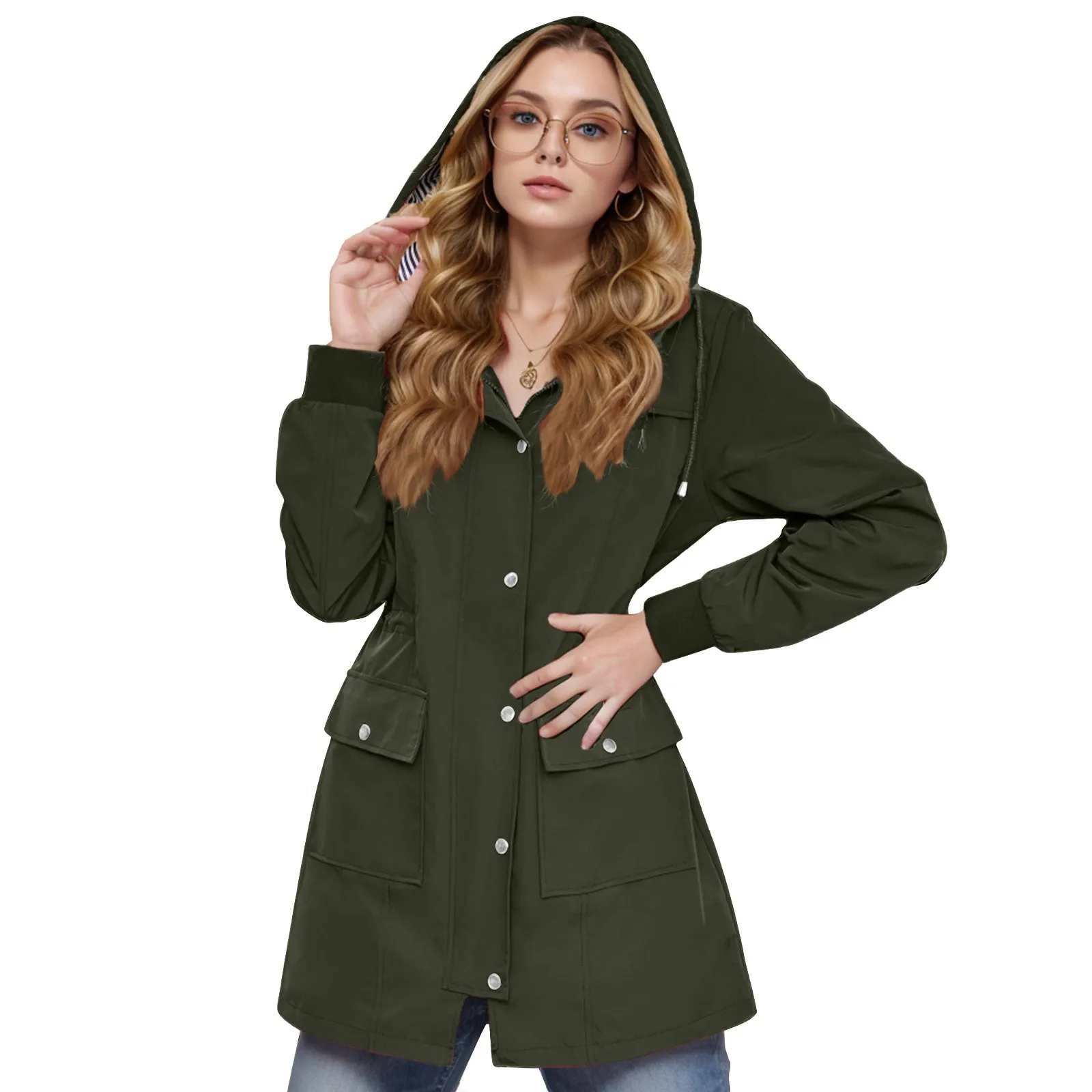 

Women Jackets Fashion Coats Solid Hooded Casual Loose Long Coat Raincoat Jacket Overcoat Autumn Winter Elegant Windbreakers