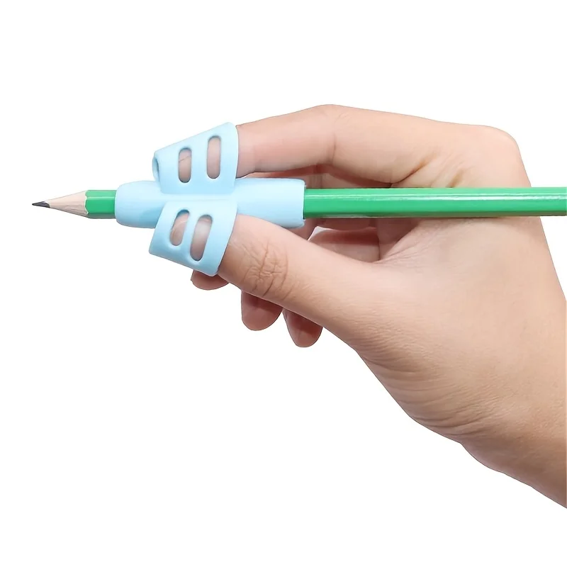 2–8 Stück Silikon-Stifthaltegriffe für Kinder, Grifftrainer für das Schreiben mit zwei Fingern, korrekte Handhaltung, ergonomisch und bequem. – Detail 7