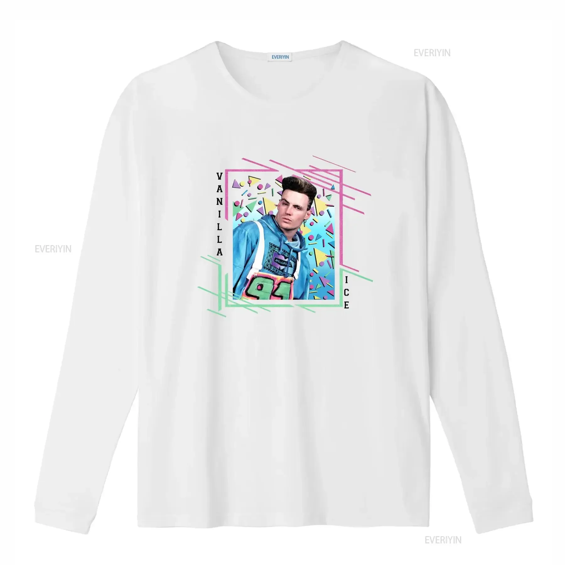 Vanilla Ice Triangles Music Print T Shirt for Men Fashion Streetwear vintage Washed Stretched Unisex designer clothes Soft