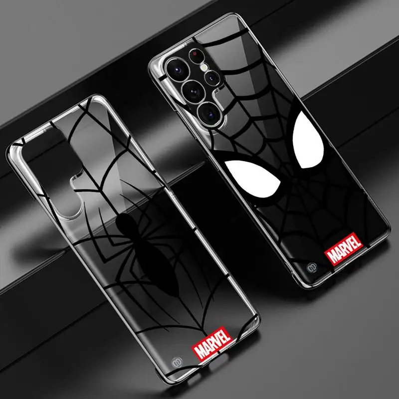 phone case for Samsung Galaxy S24 s23 Ultra FE cases s20 s21plus s22 borderless cooling clear funda Marvel Red Amazing Spiderman