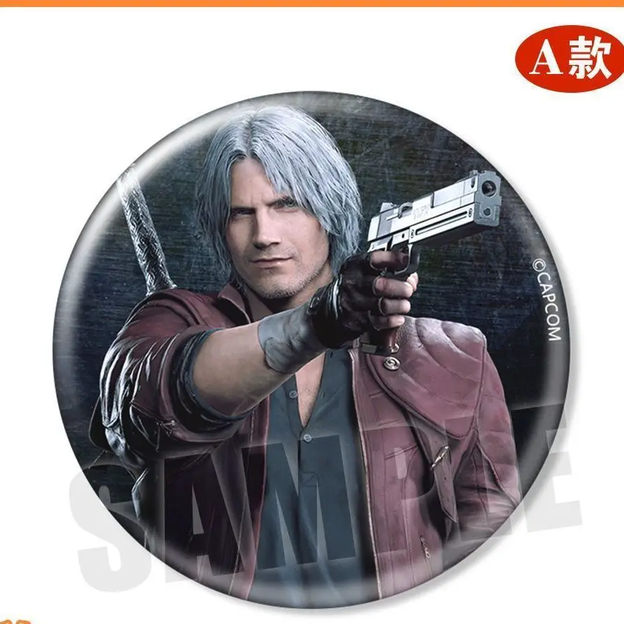 Game Devil May Cry Dante Vergil Nero Game Merchandise Anime Tinplate Badge Role Play Figures Gift Xmas Birthday Gift Halloween