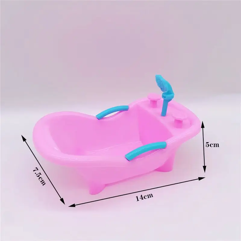 Kids Mini Fun Pink Doll Bed Bedroom Furniture For 5.5 Inch Barbie Doll Accessories Girl\'s Simulation Dollhouse Princess Bed Toys