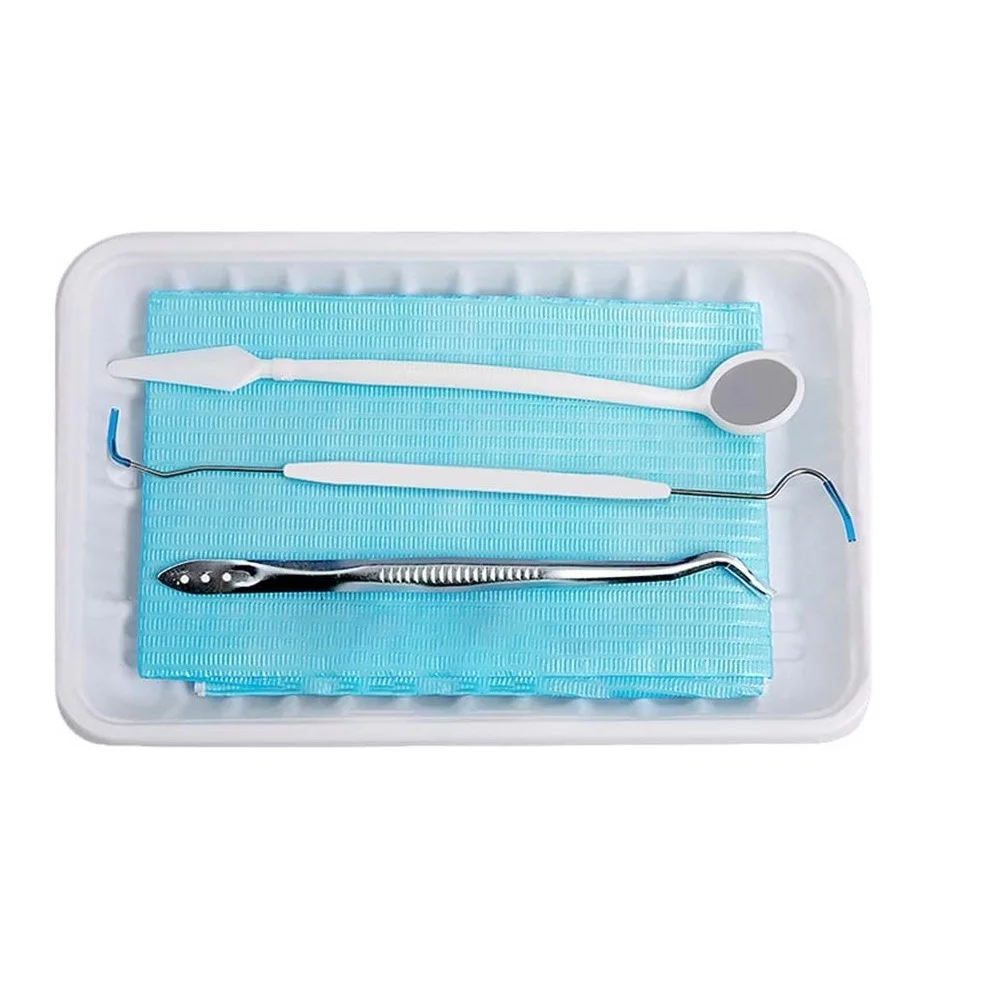 10 tasche Dental Instrument Kit Einweg Oral Paket Zahnmedizin Zahn Prüfung Werkzeuge Kunststoff Tablett Mund Spiegel Sonde Schal Set