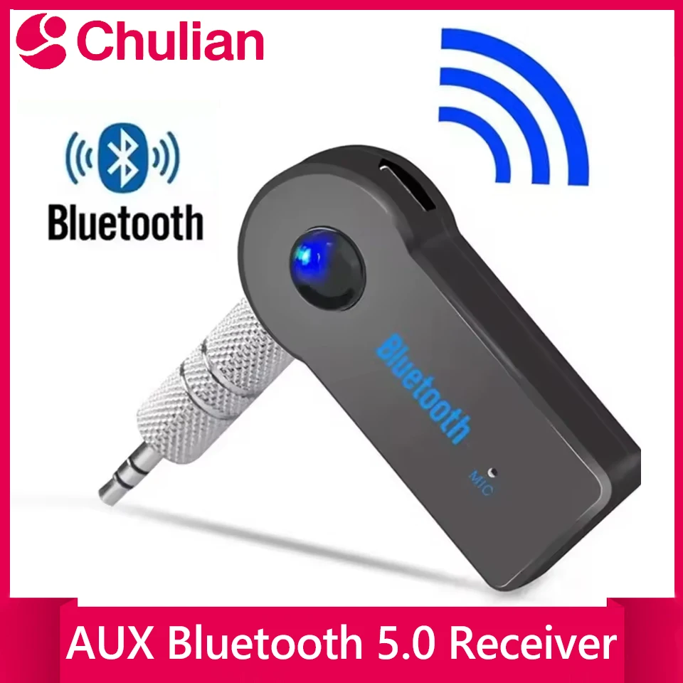 AUX Bluetooth 5.0 Receiver,Wireless Bluetooth5.0 Car 3.5mm Socket Adapter,Audio Converter Mobile Phone Hands-Free Stereo Adapter