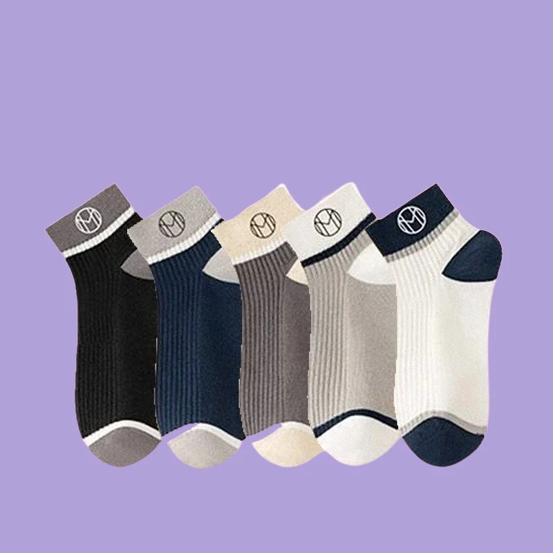 Calcetines deportivos para hombre, calcetín desodorante absorbente del sudor, de alta calidad, color blanco y negro, para primavera y otoño, novedad de 5/10 pares