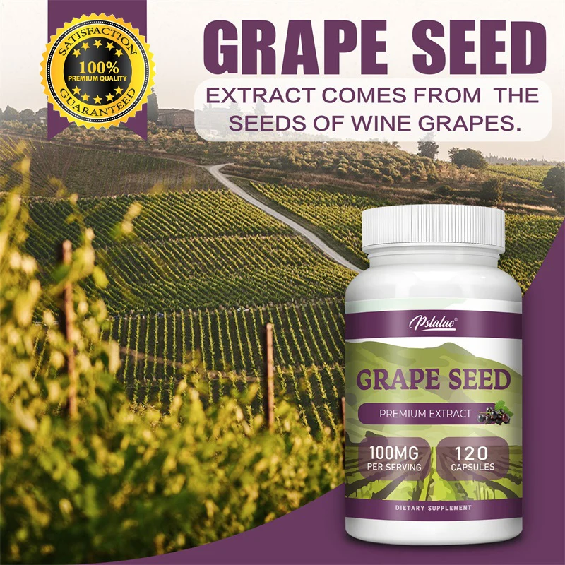 Grape Seed - Eliminate Facial Wrinkles, Brighten Skin Tone, Dark Spots Remover, Antioxidant, Allergy Relief