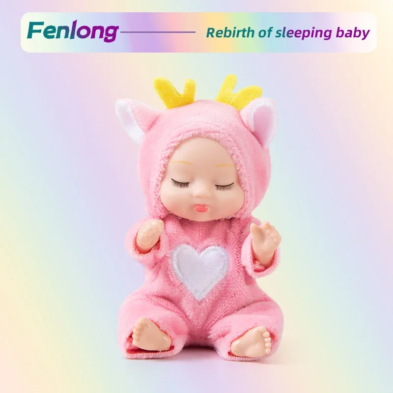 6pcs/set Mini Sleeping Mini Reborn Dolls Children Cute Baby Dolls Boys Girls Reborn Adorable Toys Simulation Princess Toy