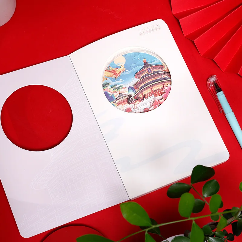 Pequim templo do céu cultural criativo caderno 3d papel oco escultura verificação em carimbar livro presente para amigos