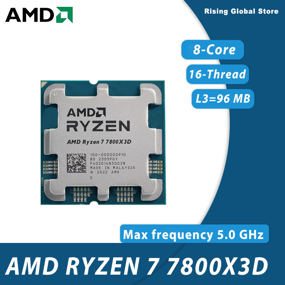  NEW AMD R7 7800X3D CPU Processor Ryzen 7 7800X3D Eight-Core Sixteen-Thread 4.2GHz 120W TDP L3=96M Socket AM5 but without cooler