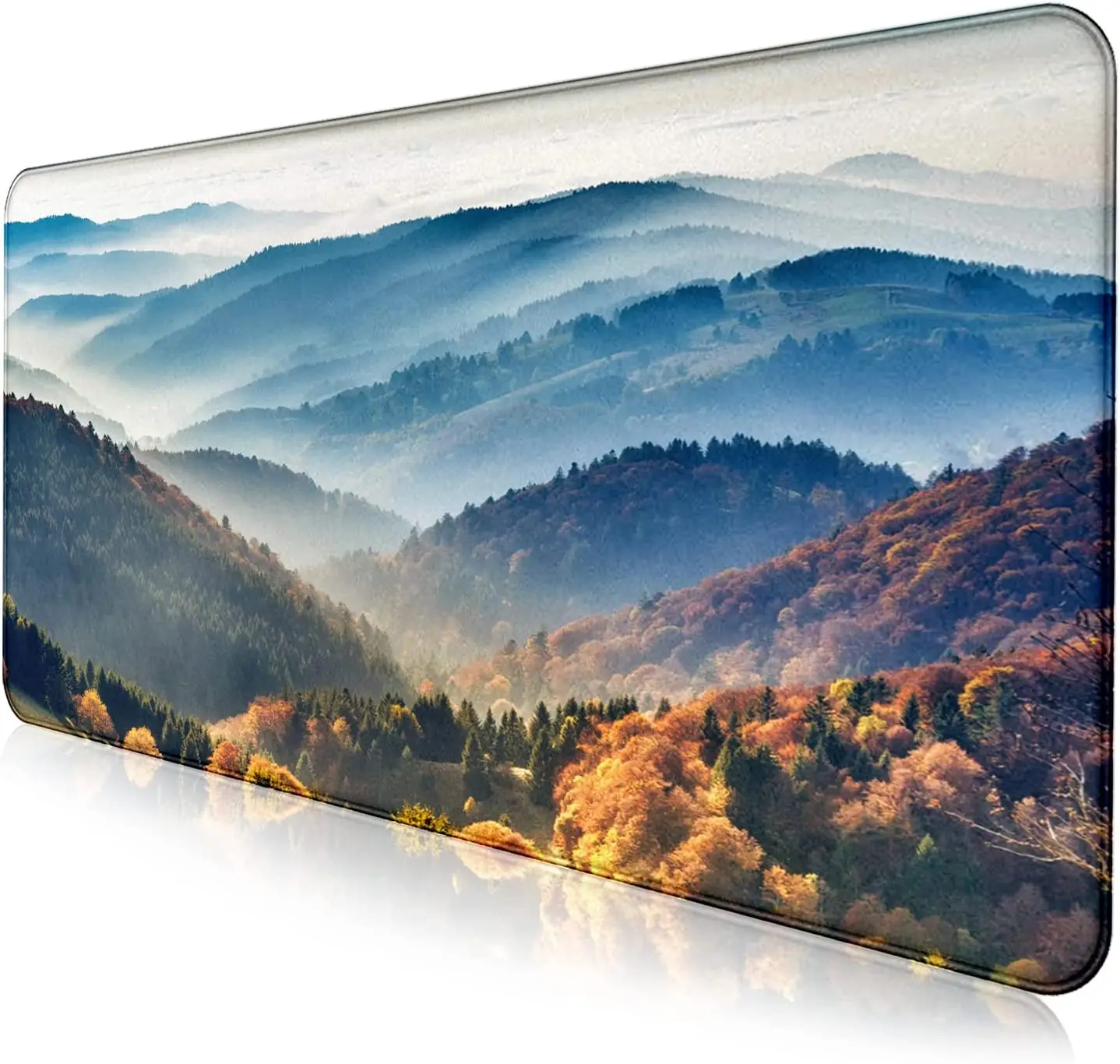 Mountain Landscape Large Extended Gaming Mouse Pad with Stitched Edges Non-Slip Rubber Base Mouse Pad for Office Home Desk Pad