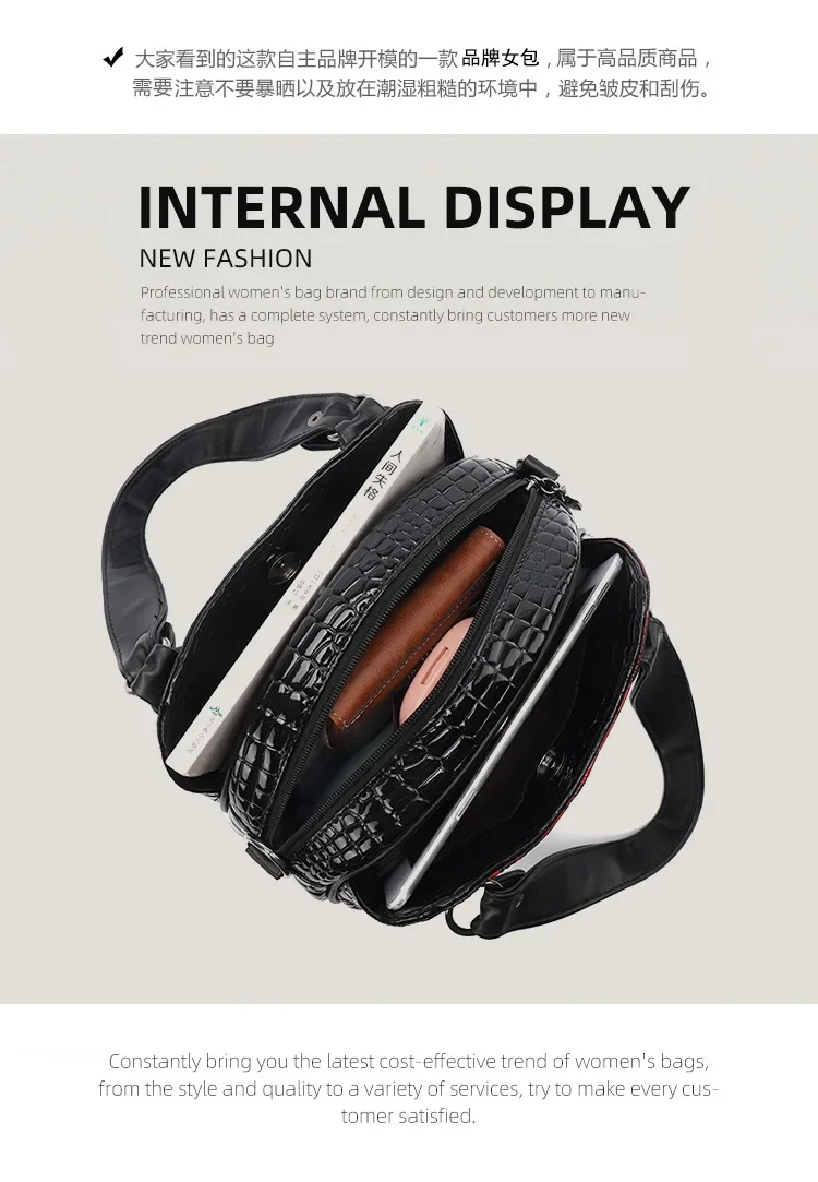 New Vintage Alligator Women Handbags European Designer Pu Leather Ladies Shoulder Bags Female Girl Brand Luxury Crossbody Bag