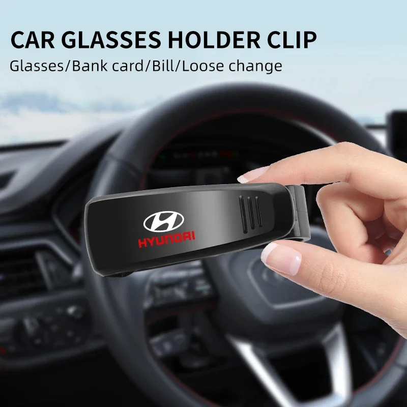 نظارات شمسية للسيارة مشبك حامل بطاقة قوس حافظة أقلام نظارات اكسسوارات السيارات لشركة هيونداي كريتا IX35 سانتافي سوناتا N Line #5