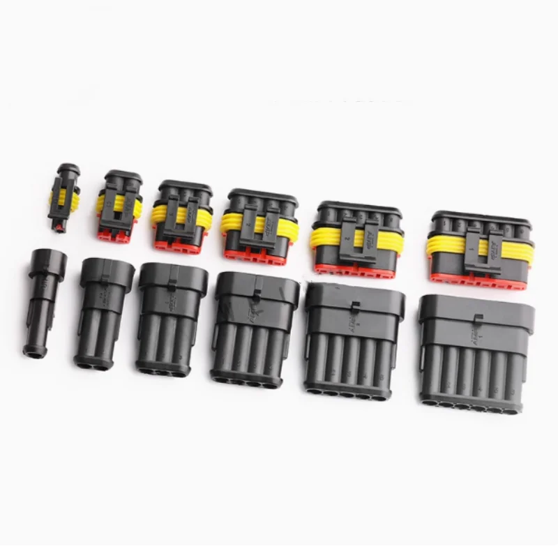 5sets Waterproof 1Pin 2Pin 3Pin 4Pin 5Pin 6Pin Connector Plug Electrical Car Motorcycle HID