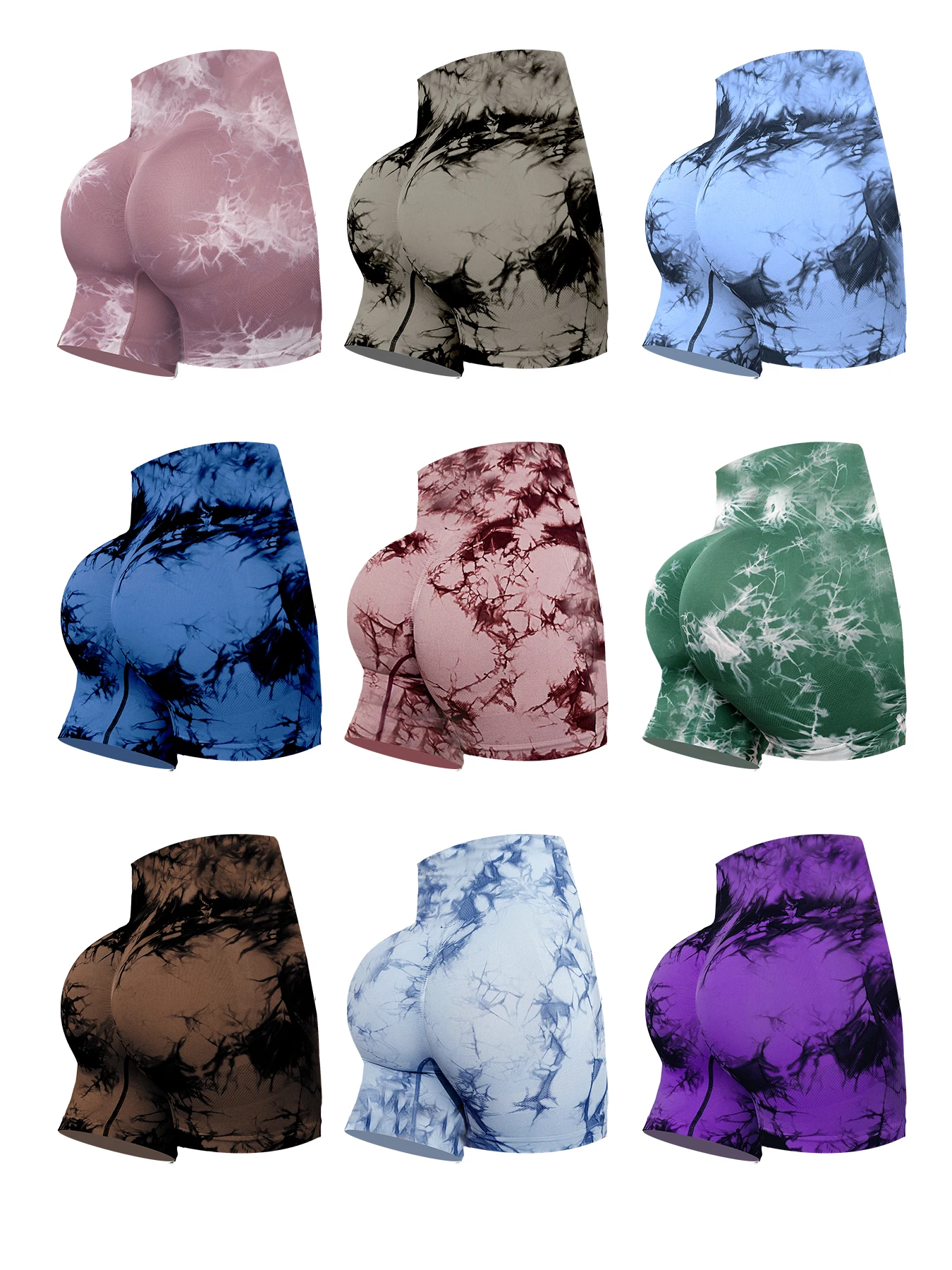 1/3/5/9 قطعة سراويل ضيقة قصيرة للسيدات عالية الخصر لركوب الدراجات-نايلون بدون خياطة وقابل للتمدد وسريع الجفاف لليوجا وصالة الألعاب الرياضية والسراويل الخارجية