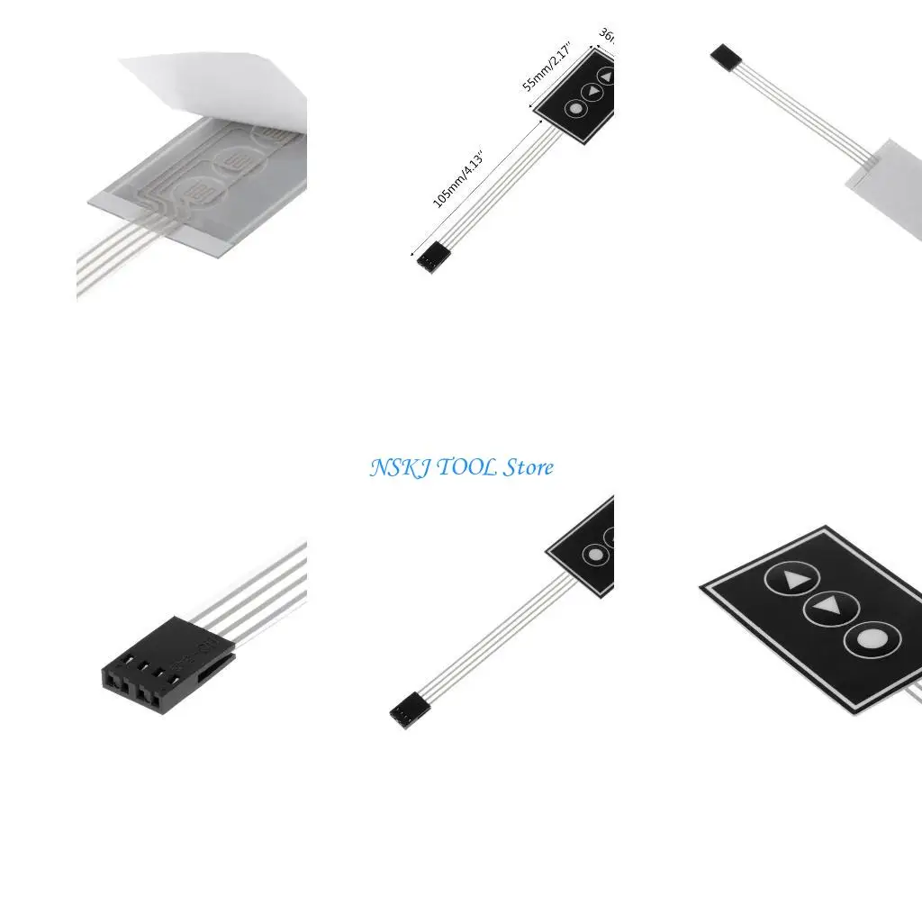 

L8RC Portable1x3 DIY for Matrix Array 3Key Membrane Switch Keypad Keyboard 1x3Key 36x55mm