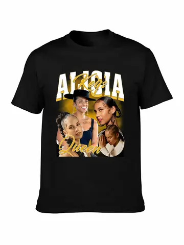 Camicia Alicia Keys limitata T-shirt messicana regionale americana Top Chart Cartellone Bootleg Felpa vintage anni '90 Grafica unisex Te
