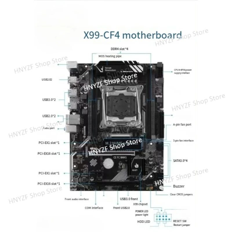 X99-CF4 جميع اللوحة الرئيسية للحالة الصلبة Cf4 شرائح C612 واحدة DDR3x4 عرض خاص جديد #1