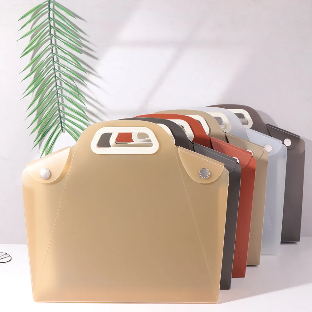 

Portable Organization Clear Project Folders Multicolor Reusable File Storage Bag Hand-carrying Large Capacity Data Bags Students