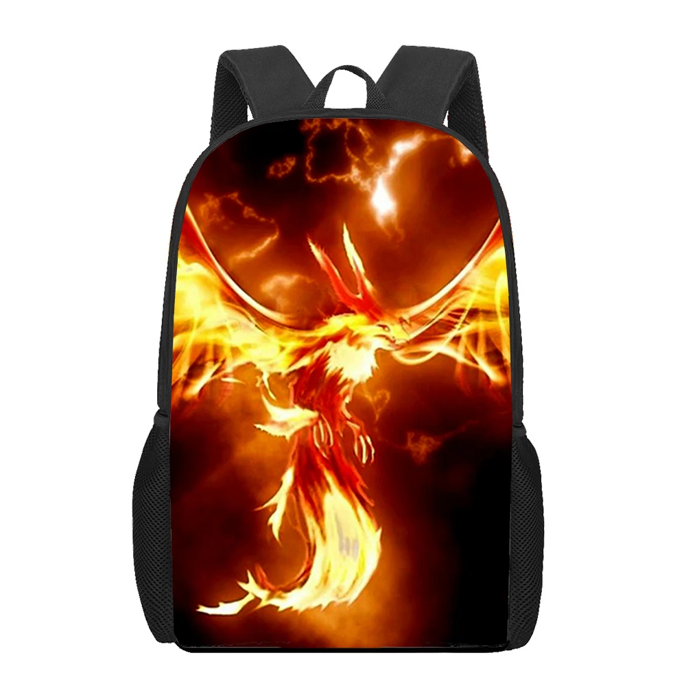 Phoenix Myths Sunbird Art Print Backpack Boys Girls Teenager Kids Book Bag Woman Men Daily Casual Shoulder Bags Travel Rucksack