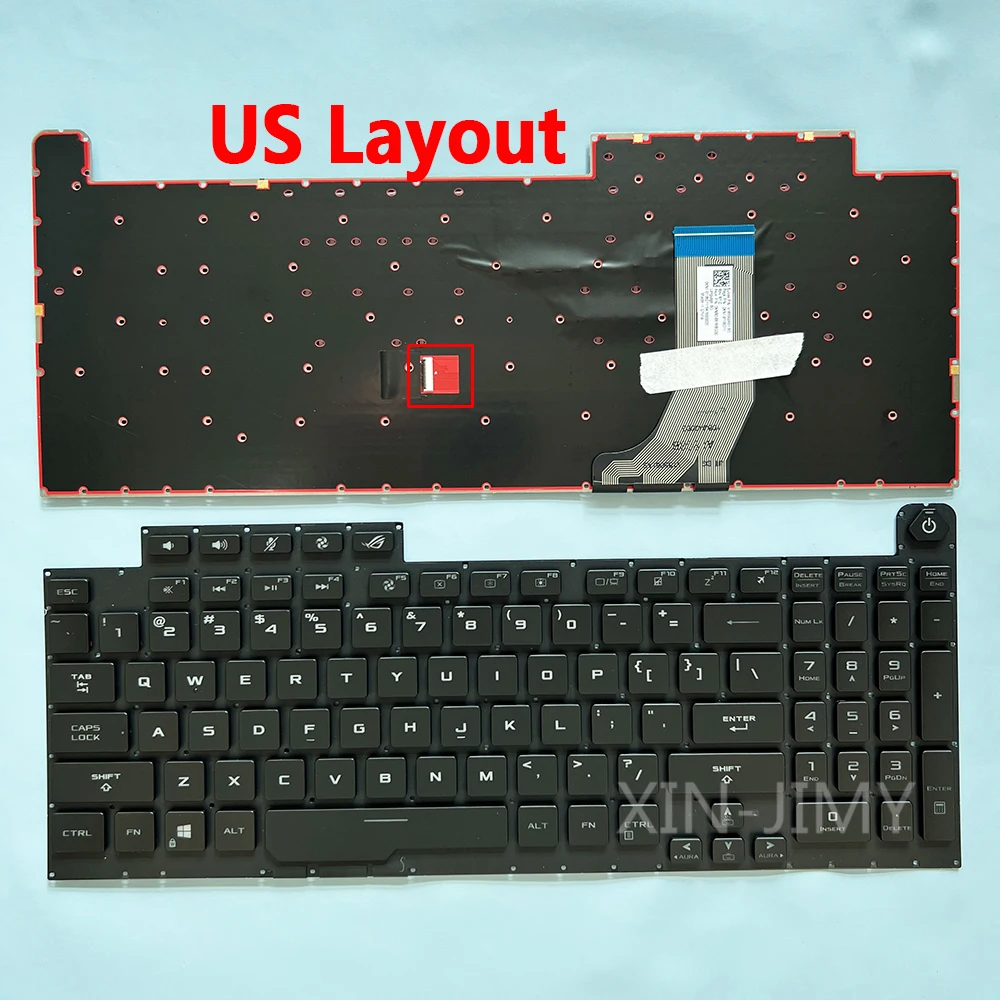 Imagem -02 - Teclado Americano e Russo para Asus Rog Strix G17 G731g G731gv G731gt G731gu G712lu G712lv G712lw G712 Rgb Retroiluminado