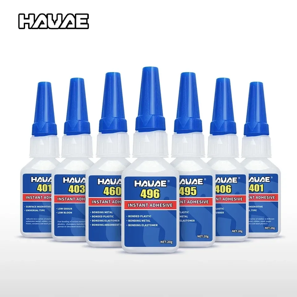 20g super glue hauae 401 403 406 460 495 496 instant adhesive Used for metal plastic rubber wood Paper ceramics glass super glue