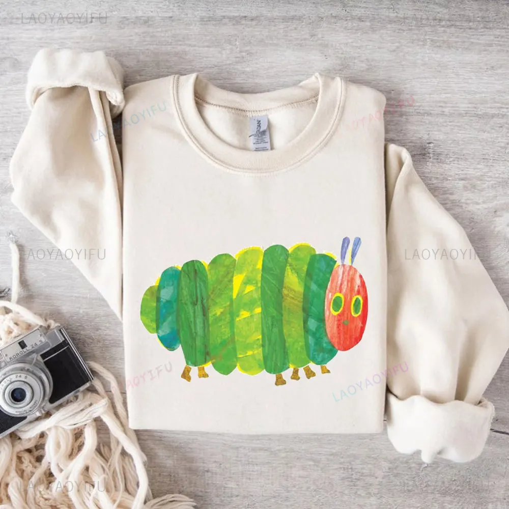 Eat The Rich Printing Sweatshirt Very Hungry Caterpillar Graphic Hoodie Activist Pullovers Bookish Shirt Fashion Unique Gift Top