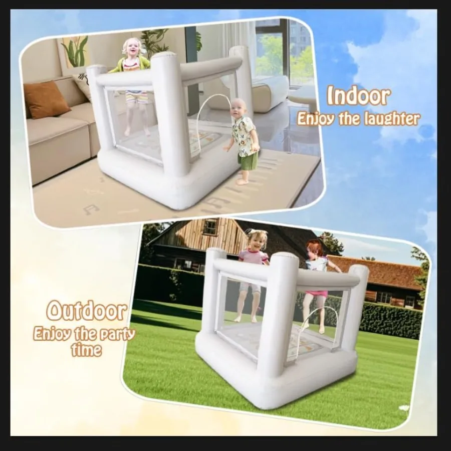 منزل ترتد صغير مع مضخة كهربائية للأعمار من 36 عامًا، بيت لعب داخلي أو خارجي مثالي متين من الدرجة التجارية P #4