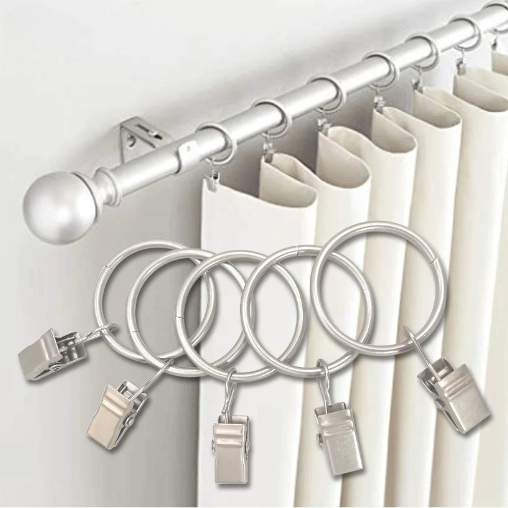Stainless Steel Open Curtain Clips Adjustable Metal Curtain Rings Multi-purpose Heavy Duty Hanging Clamps Window Curtain Hook